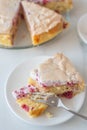 Sweet home made raspberry merigue pie Royalty Free Stock Photo