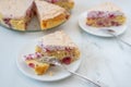 Sweet home made raspberry merigue pie Royalty Free Stock Photo