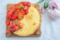 Sweet home made vanilla Strawberry Cake Royalty Free Stock Photo