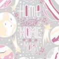 Sweet home on Mars lettering. Abstract drawing