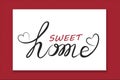 Sweet Home Text Word Handmade With Swirly Love Hearts Icon Vector