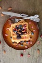 Belgian waffles with jam and berry Royalty Free Stock Photo