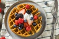 Sweet Homemade Berry Belgian Waffle