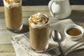 Sweet Homemade Caramel Iced Latte Coffee