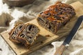 Sweet Homemade Chocolate Babka Bread Royalty Free Stock Photo