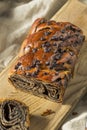 Sweet Homemade Chocolate Babka Bread Royalty Free Stock Photo