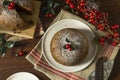 Sweet Homemade Christmas Figgy Pudding Royalty Free Stock Photo