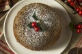 Sweet Homemade Christmas Figgy Pudding Royalty Free Stock Photo