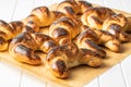 Sweet homemade croissants with poppy