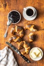 Sweet homemade croissants with poppy