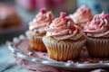 Sweet Homemade Cupcakes with Frosting. AI Generative