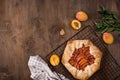 Sweet homemade galette pie with apricots Royalty Free Stock Photo