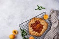 Sweet homemade galette pie with apricots Royalty Free Stock Photo