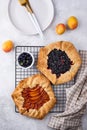 Sweet homemade galette pie with fruits