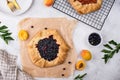 Sweet homemade galette pie with fruits