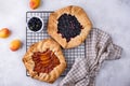 Sweet homemade galette pie with fruits