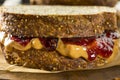 Sweet Homemade Gourmet Peanut Butter and Jelly Sandwich