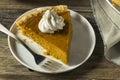 Sweet Homemade Orange Thanksgiving Pumpkin Pie Royalty Free Stock Photo