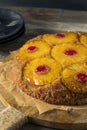 Sweet Homemade Pineapple Upside Down Cake Royalty Free Stock Photo
