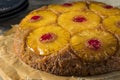 Sweet Homemade Pineapple Upside Down Cake Royalty Free Stock Photo