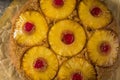 Sweet Homemade Pineapple Upside Down Cake Royalty Free Stock Photo