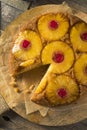 Sweet Homemade Pineapple Upside Down Cake Royalty Free Stock Photo