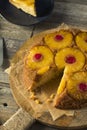 Sweet Homemade Pineapple Upside Down Cake Royalty Free Stock Photo