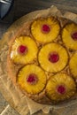 Sweet Homemade Pineapple Upside Down Cake Royalty Free Stock Photo