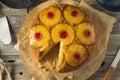 Sweet Homemade Pineapple Upside Down Cake Royalty Free Stock Photo