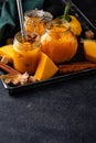 Sweet homemade pumpkin jam in jar Royalty Free Stock Photo