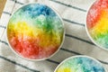 Sweet Homemade Shaved Rainbow Hawaiian Ice