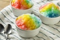 Sweet Homemade Shaved Rainbow Hawaiian Ice