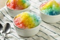 Sweet Homemade Shaved Rainbow Hawaiian Ice