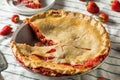 Sweet homemade Strawberry Rhubarb Pie Royalty Free Stock Photo