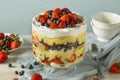 Sweet Homemade Strawberry Trifle Dessert