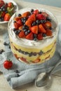 Sweet Homemade Strawberry Trifle Dessert