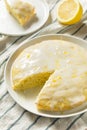 Sweet Homemade Yellow Lemon Lemoncello Cake