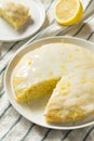 Sweet Homemade Yellow Lemon Lemoncello Cake