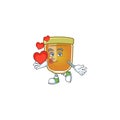 Sweet honey in the character mascot holding heart