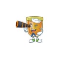 Sweet honey in the character mascot sailor holding binocular