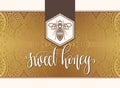 Sweet honey logotype design with hand lettering inscription