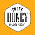 Sweet Honey organic product lettering. Advertising design for label