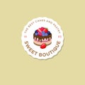 Sweet house logo. Cakes emblem. Bakery and cafe logo. A beautiful cake with berries.