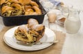 Sweet hungarian braided cake with cocoa
