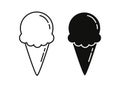 Sweet ice cream cone sticker and line style icon design, dessert delicious sugar snack and tasty theme Vector