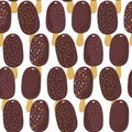 Sweet ice cream regular rows summer seamless pattern on white background Royalty Free Stock Photo