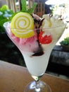 Sweet Icescream in glass cup