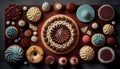 Sweet indulgence Chocolate cookies and colorful candy decoration generated by AI Royalty Free Stock Photo