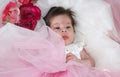 Sweet and innocent newborn baby girl Royalty Free Stock Photo