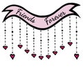 Sweet inscription Friends forever on the pink ribbon
